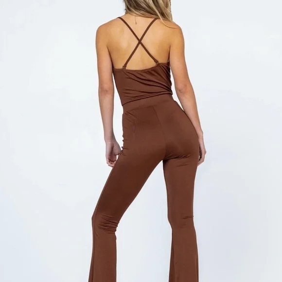 Princess Polly Karla Brown Jumpsuit Size 6 - Picture 4 of 10